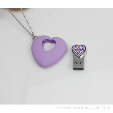 CaraUSB Creative usb disk wholesale mini pull encryption Heart-shaped Valentine's Day custom flash drive